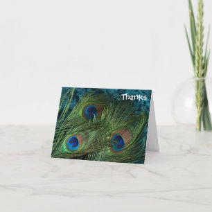 Green Peacock Wedding Vielen Dank Dankeskarte