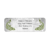 Green Peacocks Address Label (Vorne)