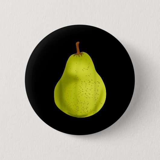 Green Pear Funny Fruit Costume Button (Vorderseite)