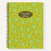 Green Pear Illustration Muster Rezept Buch (Vorderseite)