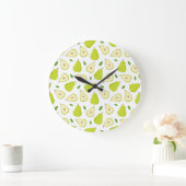 Green Pear Muster Große Wanduhr (Zuhause)
