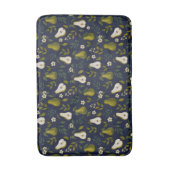 Green Pear Watercolor Pattern on Dark Blue  Badematte (Vorderseite Vertikal)