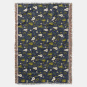 Green Pear Watercolor Pattern on Dark Blue  Decke (Vorderseite Vertikal)