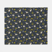 Green Pear Watercolor Pattern on Dark Blue  Fleecedecke (Vorderseite (Horizontal))