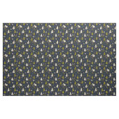 Green Pear Watercolor Pattern on Dark Blue  Stoff (Yard (91,4 cm))