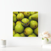 Green Pears Quadratische Wanduhr (Zuhause)