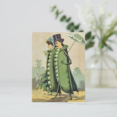 Green Peas Couple on Stroll Postkarte (Stehend Vorderseite)