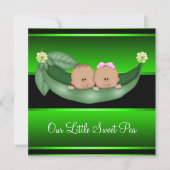 Green Peas in a Pod African American Gender Reveal Einladung (Vorderseite)