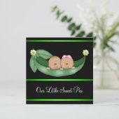 Green Peas in a Pod African American Gender Reveal Einladung (Stehend Vorderseite)