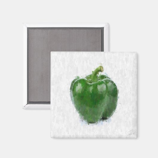 Green Pepper Magnet (Vorderseite/Rückseite)