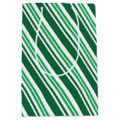 Green Peppermint Stripe Mittlere Geschenktüte (Vorderseite)