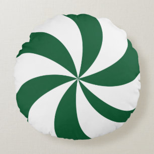 Green Peppermint Swirl Rundes Kissen