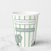Green Perfect Match Couples Bridal Shower Pappbecher (Vorderseite)
