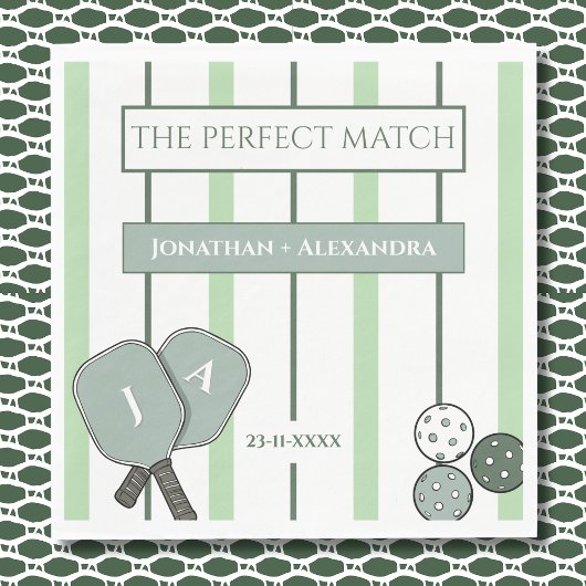 Green Perfect Match Couples Bridal Shower Serviette
