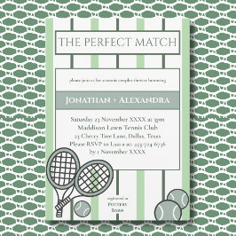 Green Perfect Match Tennis Couples Bridal Shower Einladung