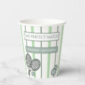 Green Perfect Match Tennis Couples Bridal Shower Pappbecher (Vorderseite)