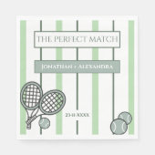 Green Perfect Match Tennis Couples Bridal Shower Serviette (Vorderseite)