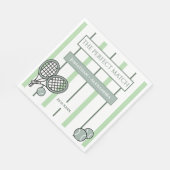 Green Perfect Match Tennis Couples Bridal Shower Serviette (Ecke)