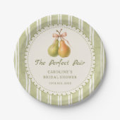 Green Perfect Pair Pear Bridal Shower Paper Plates Pappteller (Vorderseite)