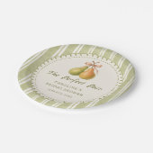 Green Perfect Pair Pear Bridal Shower Paper Plates Pappteller (Schrägansicht)
