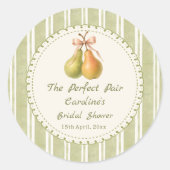 Green Perfect Pair Pear Bridal Shower Sticker (Vorderseite)