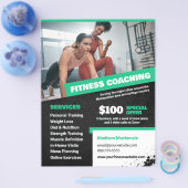 Green Personal Trainer and Fitness Coaching Flyer (Einzeln)