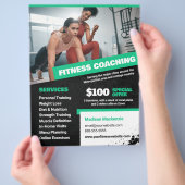 Green Personal Trainer and Fitness Coaching Flyer (Hand)