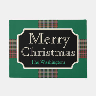Green Personalisiert Christmas Welcome Doormat Rug Fußmatte