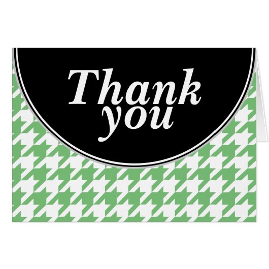 Green Personalisiert Hahnentrittmuster Dankeschön (Vorderseite (Horizontal))