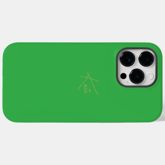 Green Personalisiert iPhone Case Script Name (Rückseite (Horizontal))