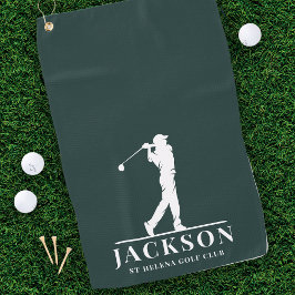 Green Personalisiert Monogram Golfer Golfhandtuch
