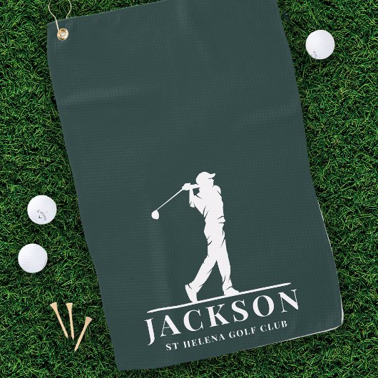 Green Personalisiert Monogram Golfer Golfhandtuch