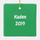 Green Personalisiert Santa Blobfish Keramikornament (Rückseite)