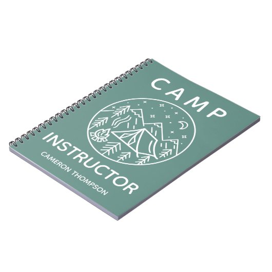 Green Personalisiert Summer Camp Instructor Notizblock (Linke Seite)