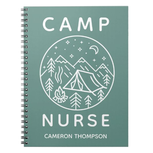 Green Personalisiert Summer Camp Nurse Notizblock (Vorderseite)