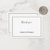 Green Personalisiert Wedding Vielen Dank Mitteilungskarte (Vorderseite/Rückseite Beispiel)