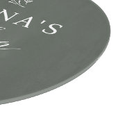 Green | Personalisierte Küche Ihres Namens Schneidebrett (Ecke)