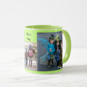 Green Personalize 3 FOTO TEMPLATE Geschenk Kaffee Tasse (VorderseiteRechts)
