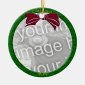 Green Personalize Foto Ornament (Vorne)