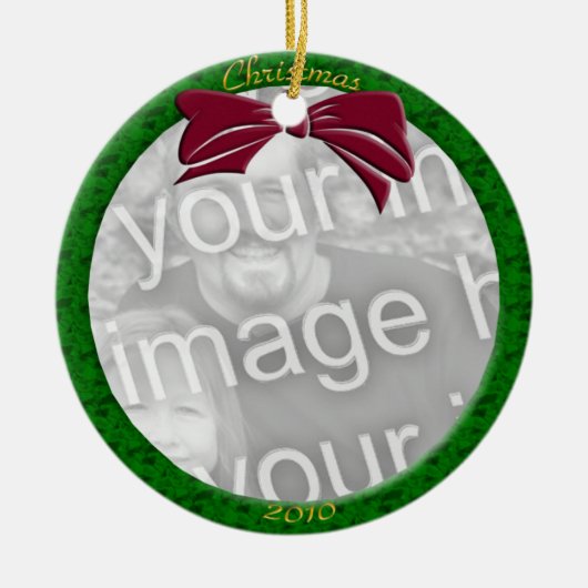Green Personalize Foto Ornament (Vorne)