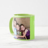 Green Personalize FOTO TEMPLATE Geschenk Kaffee Ta Tasse (Vorderseite Links)