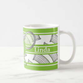 Green Personalize Tennis Kaffeetasse