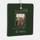 Green personalized family photo name keramikornament (Rechts)