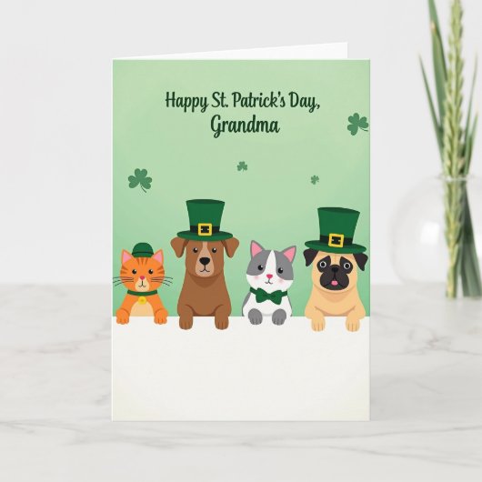 Green Pet Parade Grandma Card Karte (Vorderseite)