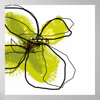 Green Petals Art Print Poster