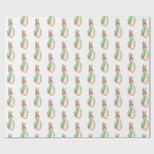 Green Peter Rabbit Baby Dusche Geschenkpapier (Flach)