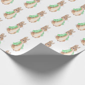Green Peter Rabbit Baby Dusche Geschenkpapier (Ecke)
