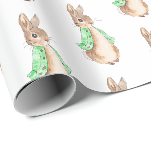 Green Peter Rabbit Baby Dusche Geschenkpapier (Rolleneckpunkt)