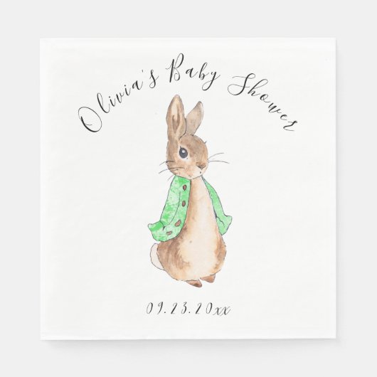 Green Peter Rabbit Baby Dusche Serviette (Vorderseite)