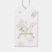 Green Peter the Rabbit Monogram Gender Baby Dusche Geschenkanhänger (Rückseite)